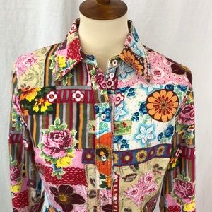 Rare, Vintage Oiliy Print Blouse